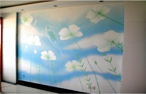 灵山画墙绘怎么画好白云的蓬松感？