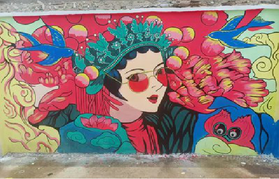 灵山墙体彩绘-网红墙