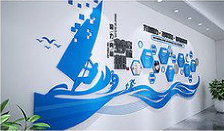 灵山海浪主题文化墙如何设计？