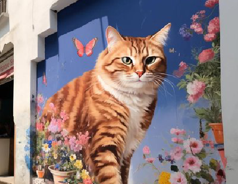 灵山自己绘制有个性的手绘墙